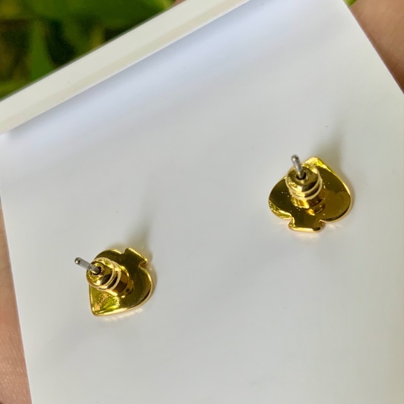 Kate Spade TAKE HEART Earrings🩷Charming STUDS TIFFANY BLUE CZ/ENAMEL GOLD - Picture 3 of 11